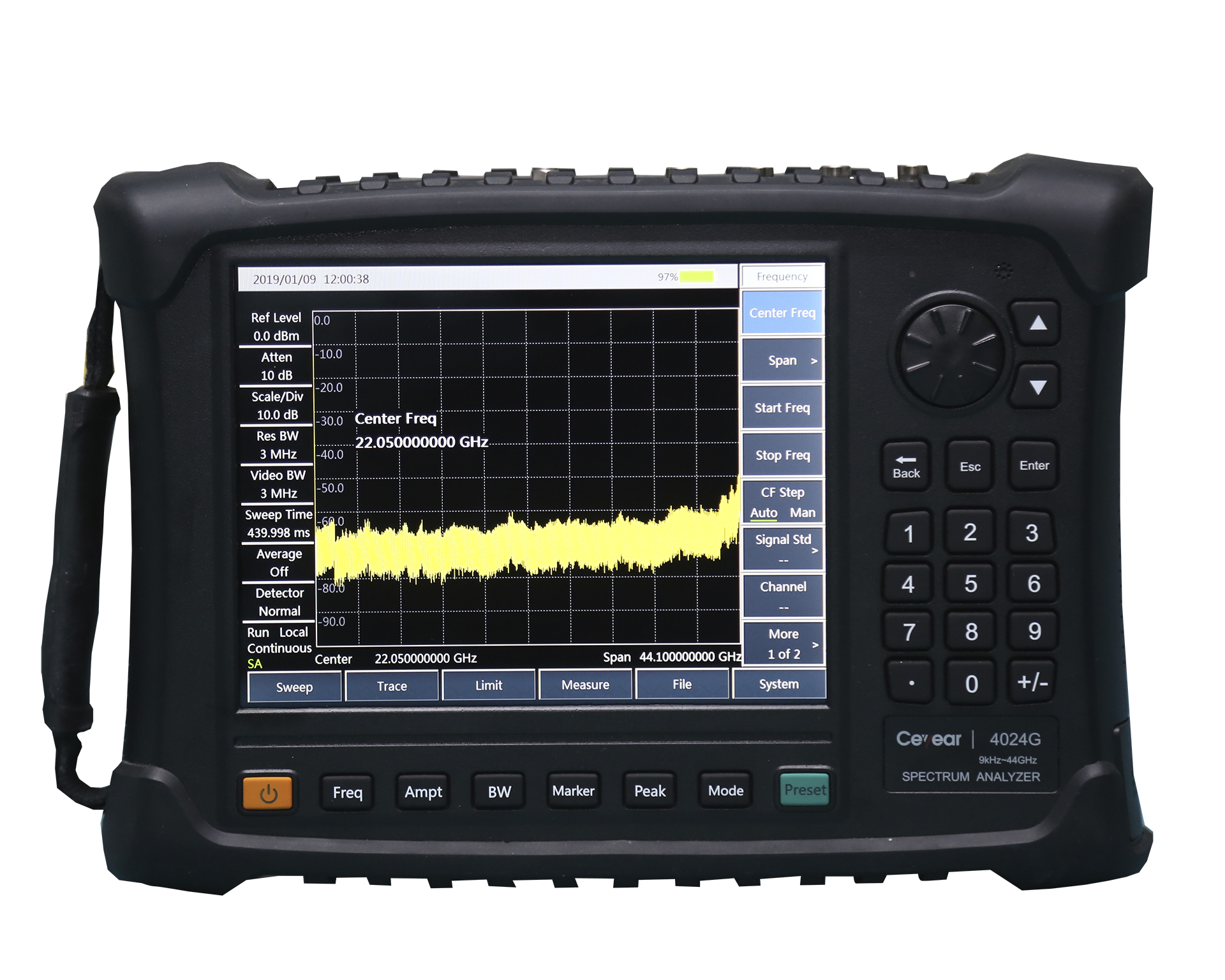 Портативные анализаторы спектра <b>Ceyear серии 4024:</b> 4024A/B/C/D/E/F/G с диапазоном частот от 9 кГц до 67 ГГц