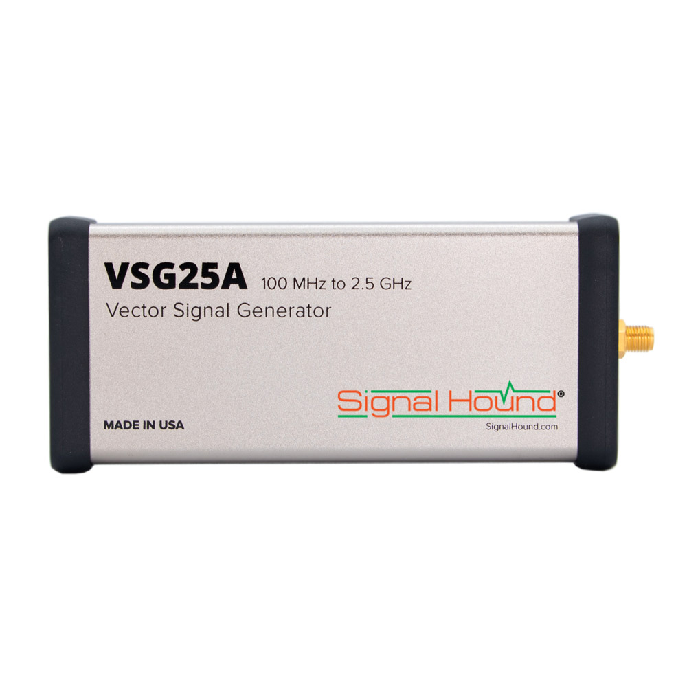 Векторный генератор сигналов 
<b>Signal Hound VSG25A</b> 
с диапазоном от 100 МГц до 2,5 ГГц
