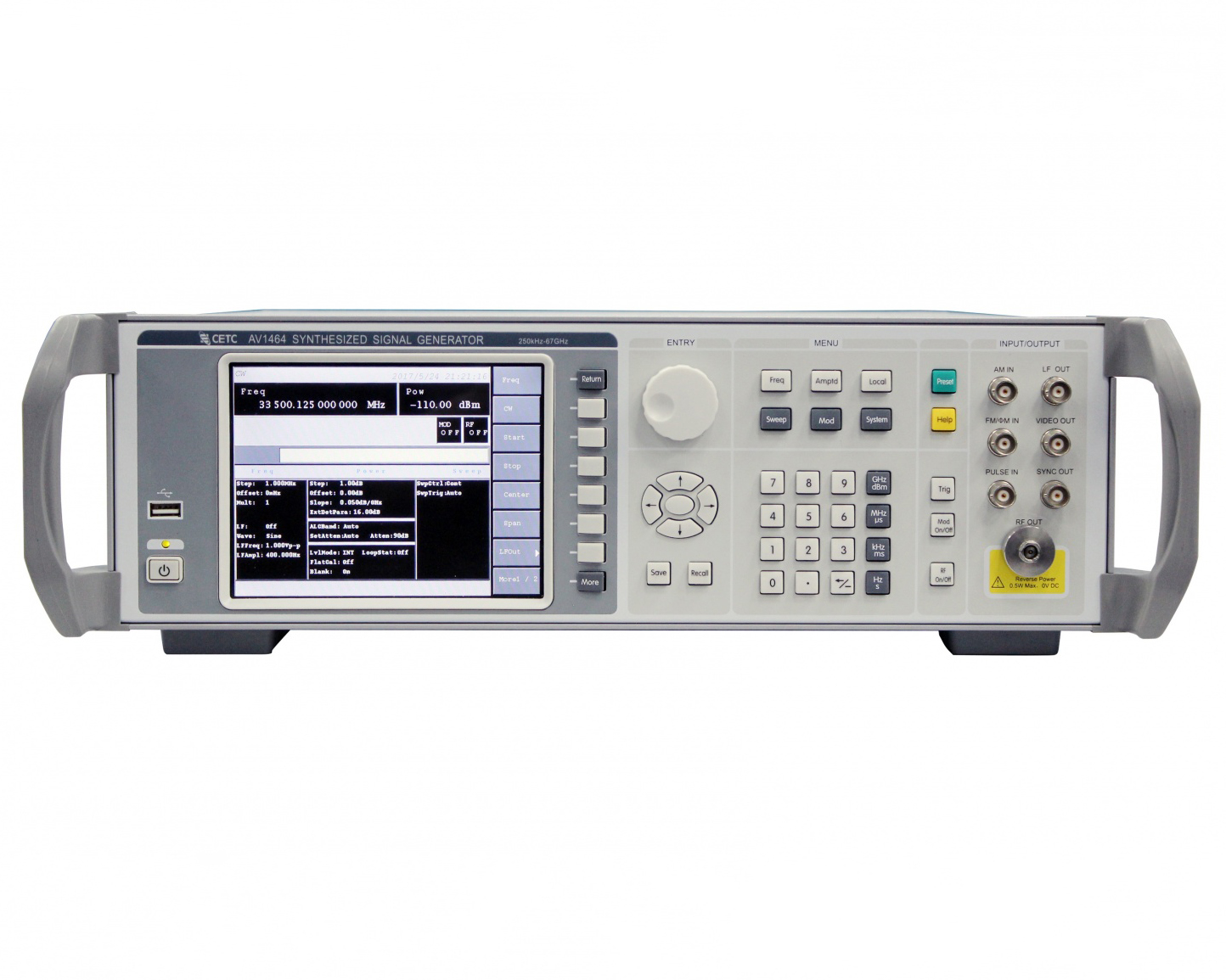 Генераторы сигналов <b>Ceyear серии AV1464:</b> AV1464/A/B/C с диапазоном от 250 кГц до 67 ГГц
