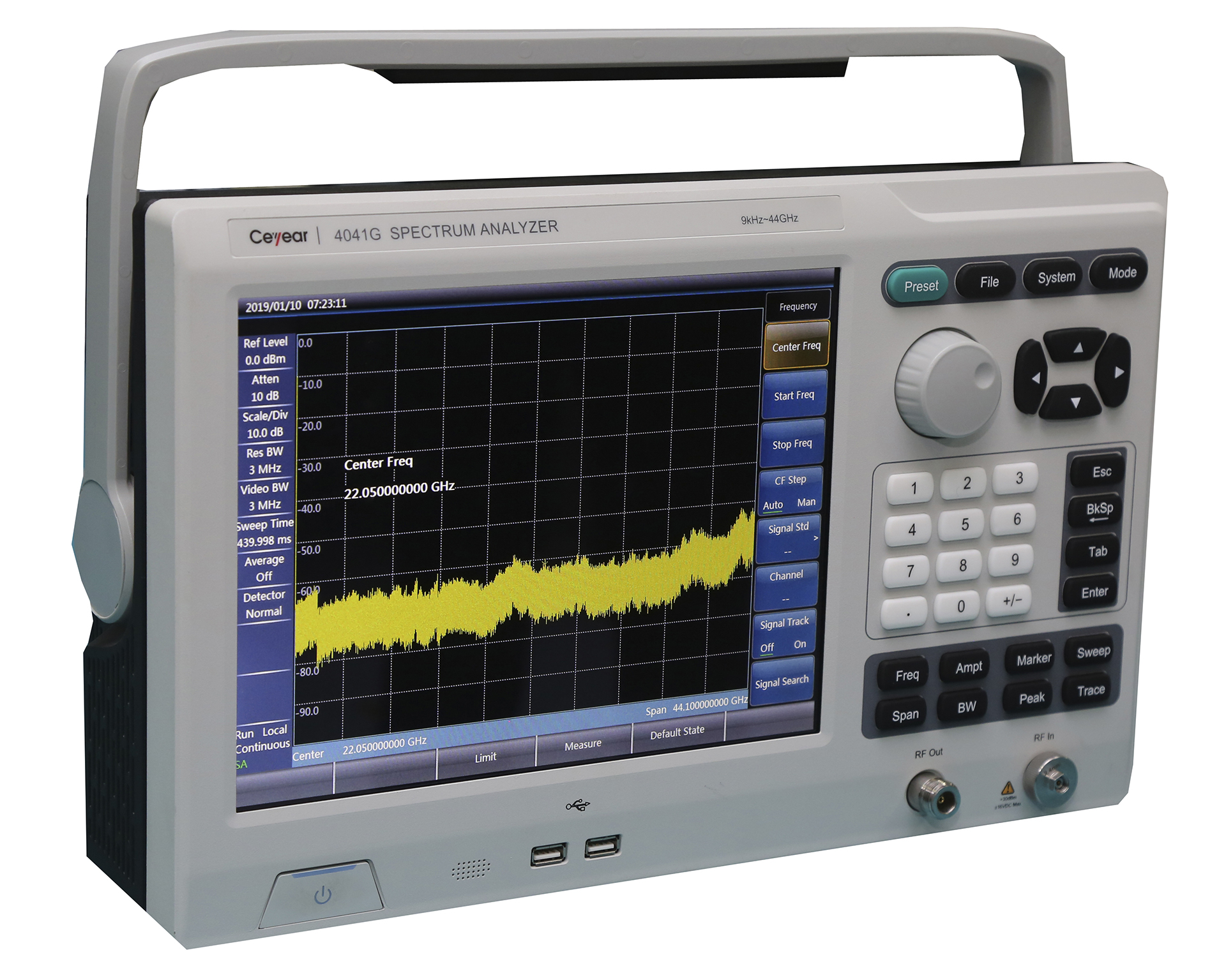 Портативные анализаторы спектра <b>Ceyear серии 4041:</b> 4041D/E/F/G с диапазоном частот от 9 кГц до 44 ГГц