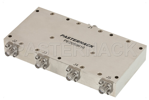 4 Way High Power Broadband Combiner From 2 GHz to 6 GHz Rated at 100 Watts, SMA