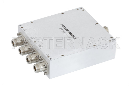 4 Way High Power Broadband Combiner From 80 MHz to 1,000 MHz Rated at 500 Watts, Type N