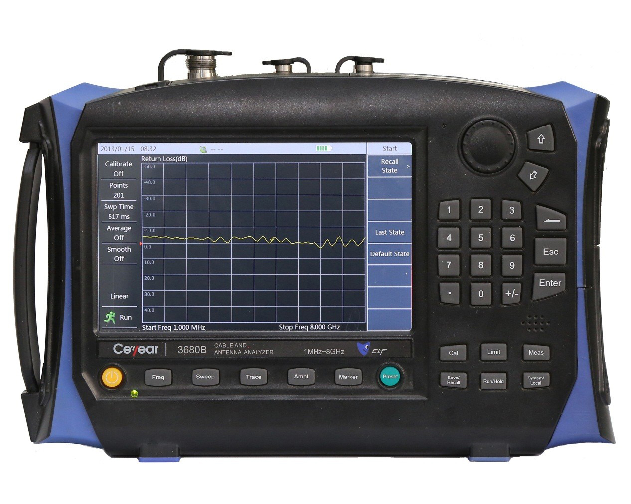 Анализатор кабелей и антенн <b>Ceyear серии 3680:</b> 3680A/B с диапазоном частот от 1 МГц до 8 ГГц