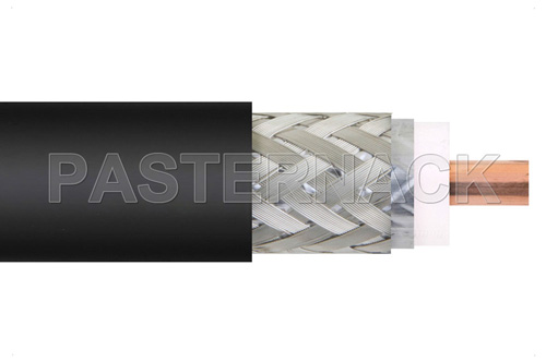 Low Loss Flexible LMR-400 Outdoor Rated Coax Cable Double Shielded with Black PE Jacket