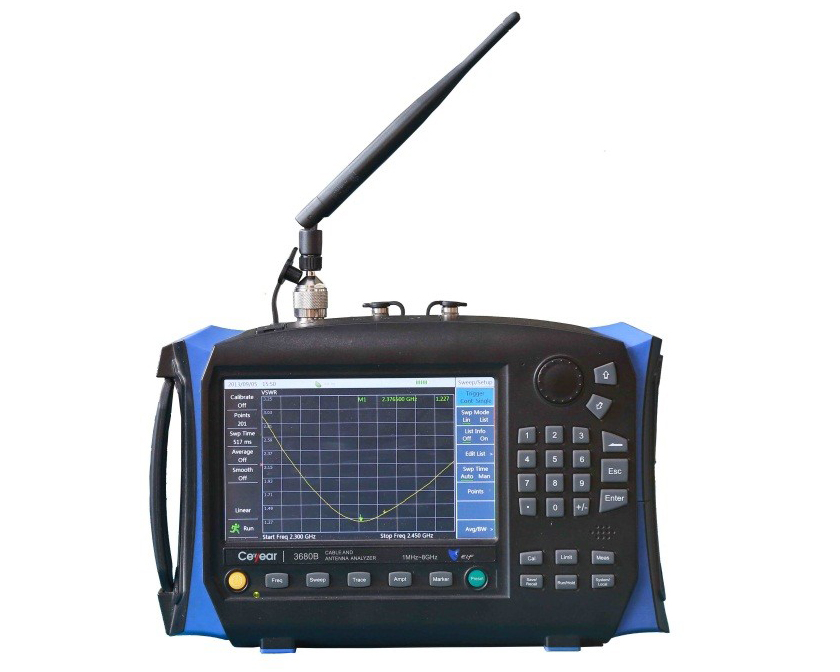 Анализатор кабелей и антенн <b>Ceyear серии 3680:</b> 3680A/B с диапазоном частот от 1 МГц до 8 ГГц